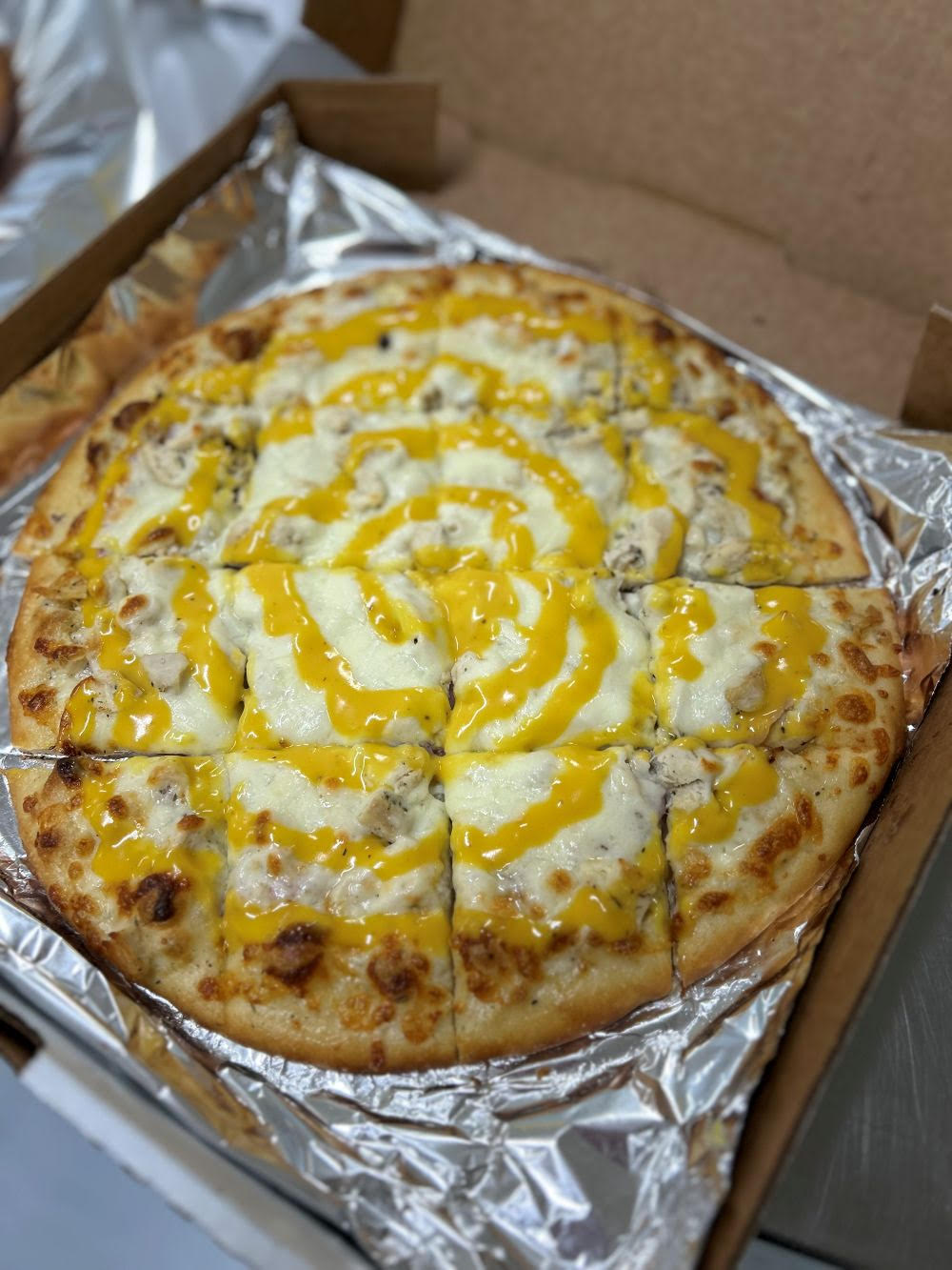 Bullet Motorsports CorDon Bleu pizza