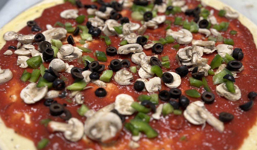 Relevant Domain Veggie Delight pizza